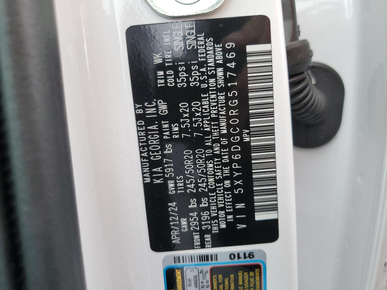 2024 Kia Telluride S VIN: 5XYP6DGC0RG517469 Lot: 81818475