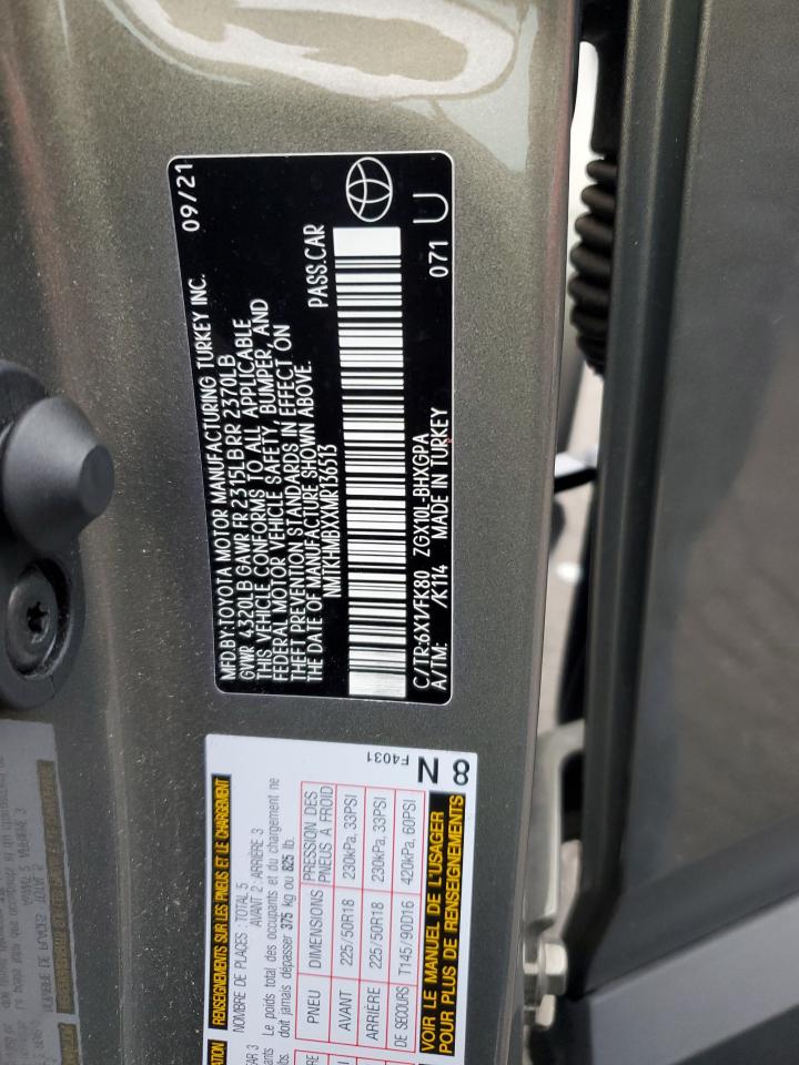 2021 Toyota C-Hr Xle VIN: NMTKHMBXXMR136513 Lot: 71284965