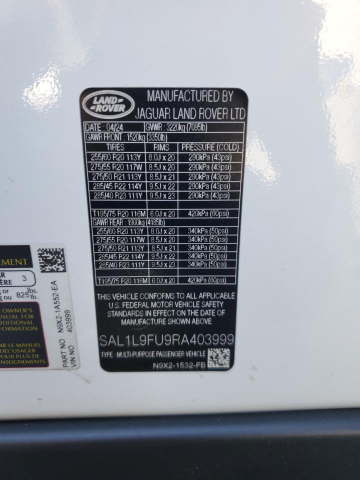 2024 Land Rover Range Rover Sport Dynamic Se VIN: SAL1L9FU9RA403999 Lot: 71727075