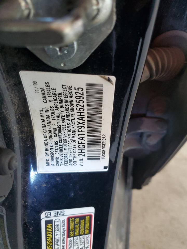 2010 Honda Civic Exl VIN: 2HGFA1F9XAH525925 Lot: 80757225