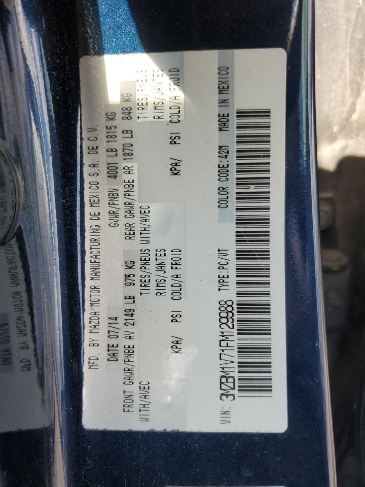 2015 Mazda 3 Touring VIN: 3MZBM1V71FM129988 Lot: 70320685