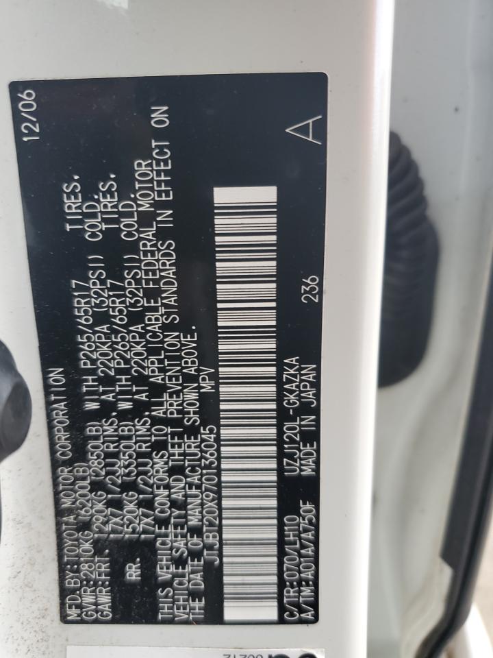 2007 Lexus Gx 470 VIN: JTJBT20X970136045 Lot: 81728815