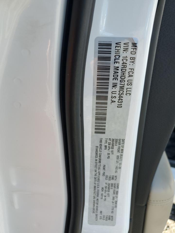 2021 Dodge Durango Gt VIN: 1C4RDHDG7MC544310 Lot: 84211285