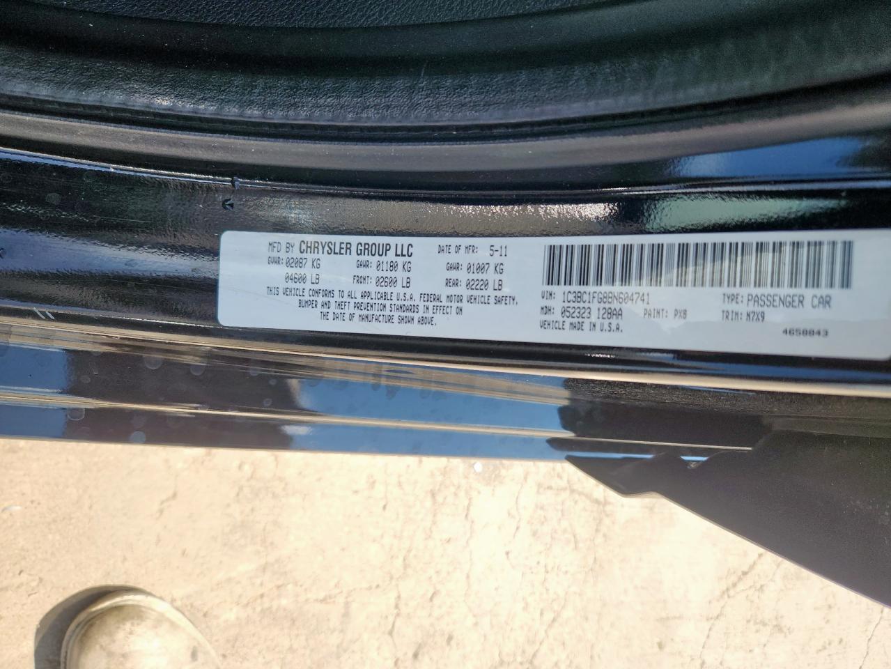 2011 Chrysler 200 Touring VIN: 1C3BC1FG8BN604741 Lot: 84647135