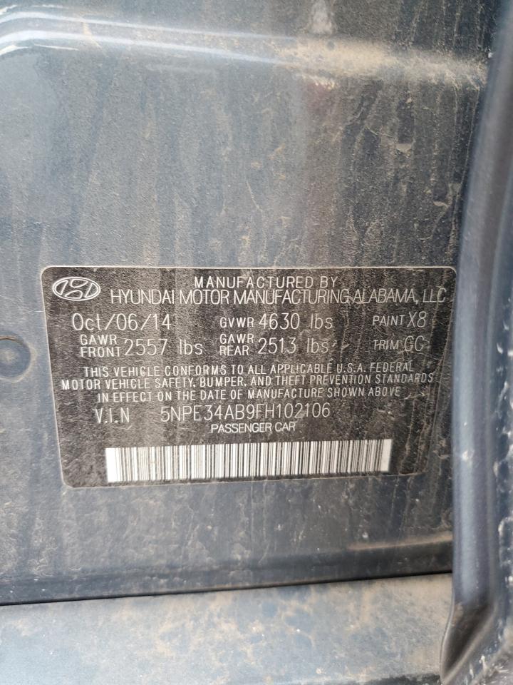 2015 Hyundai Sonata Sport VIN: 5NPE34AB9FH102106 Lot: 81496145