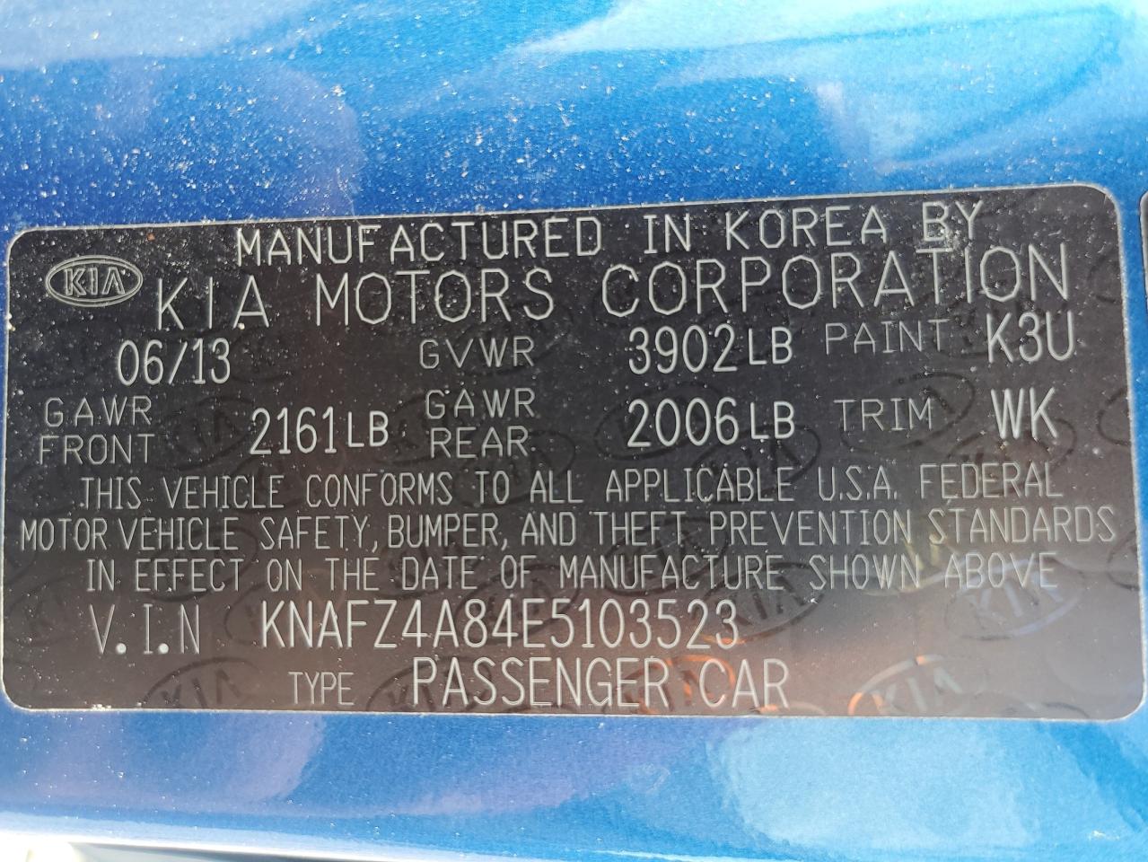 2014 Kia Forte Ex VIN: KNAFZ4A84E5103523 Lot: 71765195