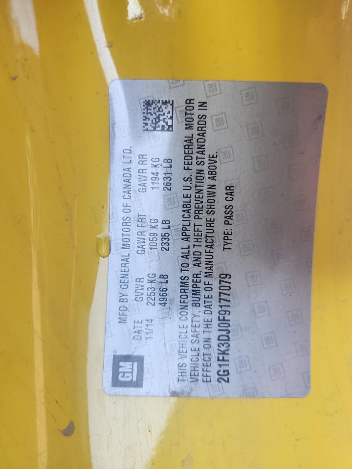 2015 Chevrolet Camaro 2Ss VIN: 2G1FK3DJ0F9177079 Lot: 82149455