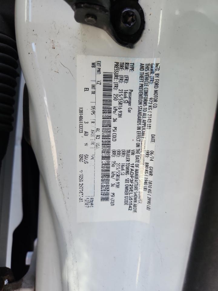 2014 Ford Focus Se VIN: 1FADP3F29EL351542 Lot: 71977275