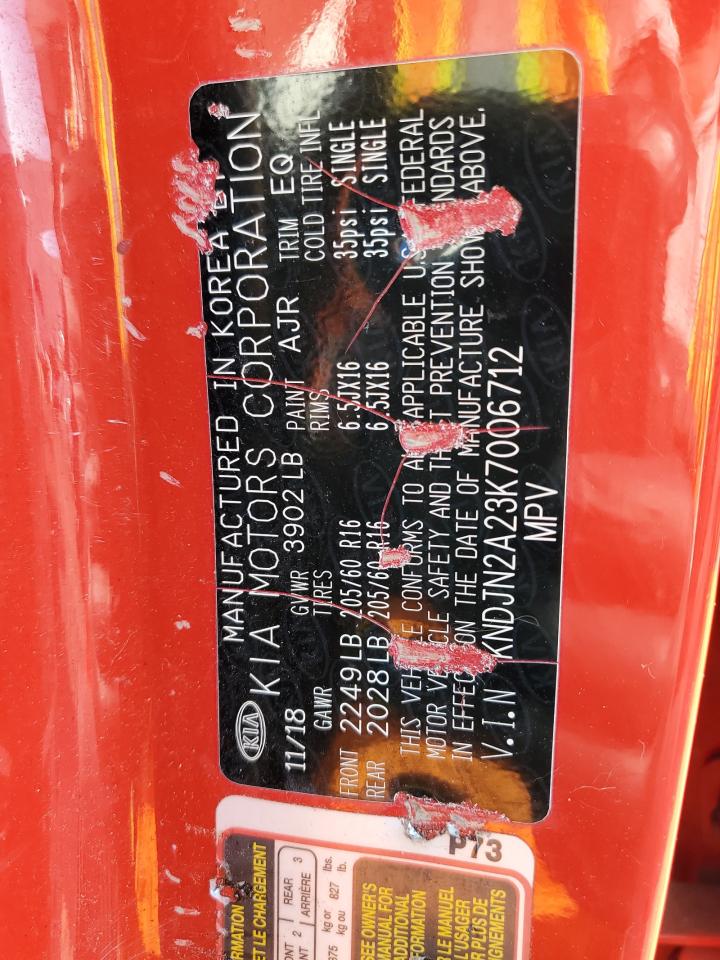 2019 Kia Soul VIN: KNDJN2A23K7006712 Lot: 72048255