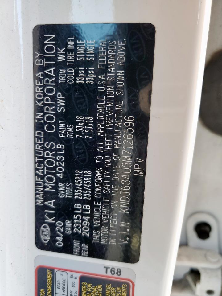 2021 Kia Soul Gt Line VIN: KNDJ63AU3M7126596 Lot: 81620125