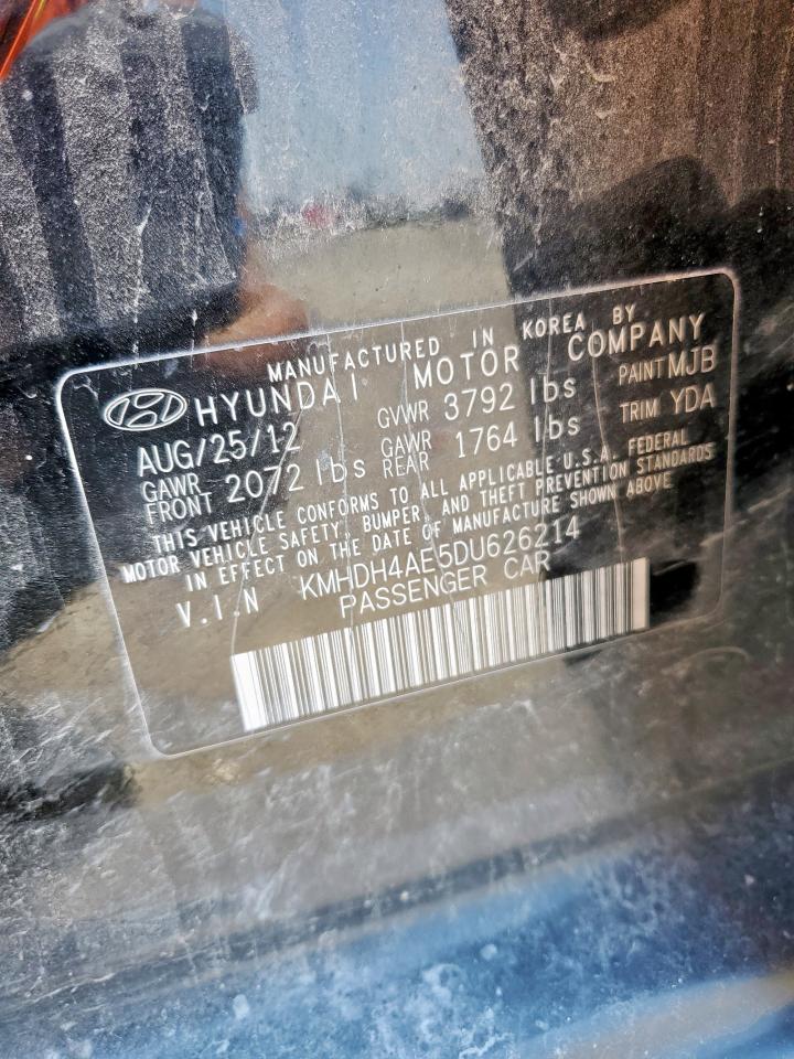 2013 Hyundai Elantra Gls VIN: KMHDH4AE5DU626214 Lot: 71748235