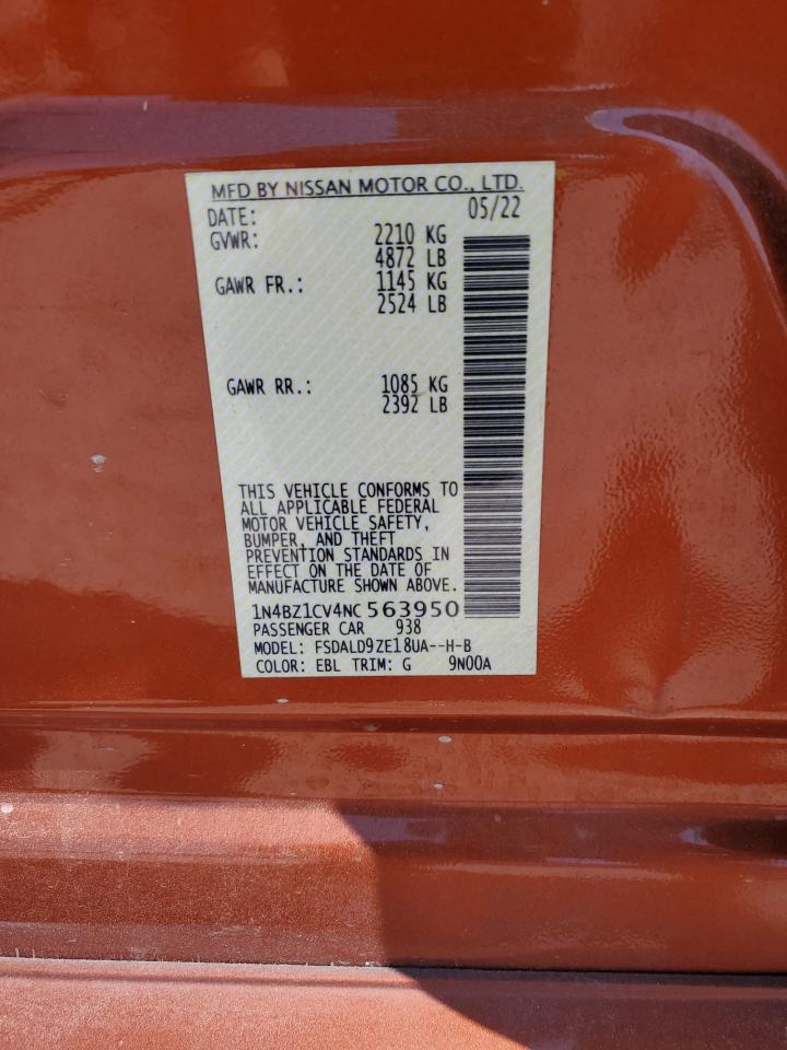 2022 Nissan Leaf Sv Plus VIN: 1N4BZ1CV4NC563950 Lot: 80201705