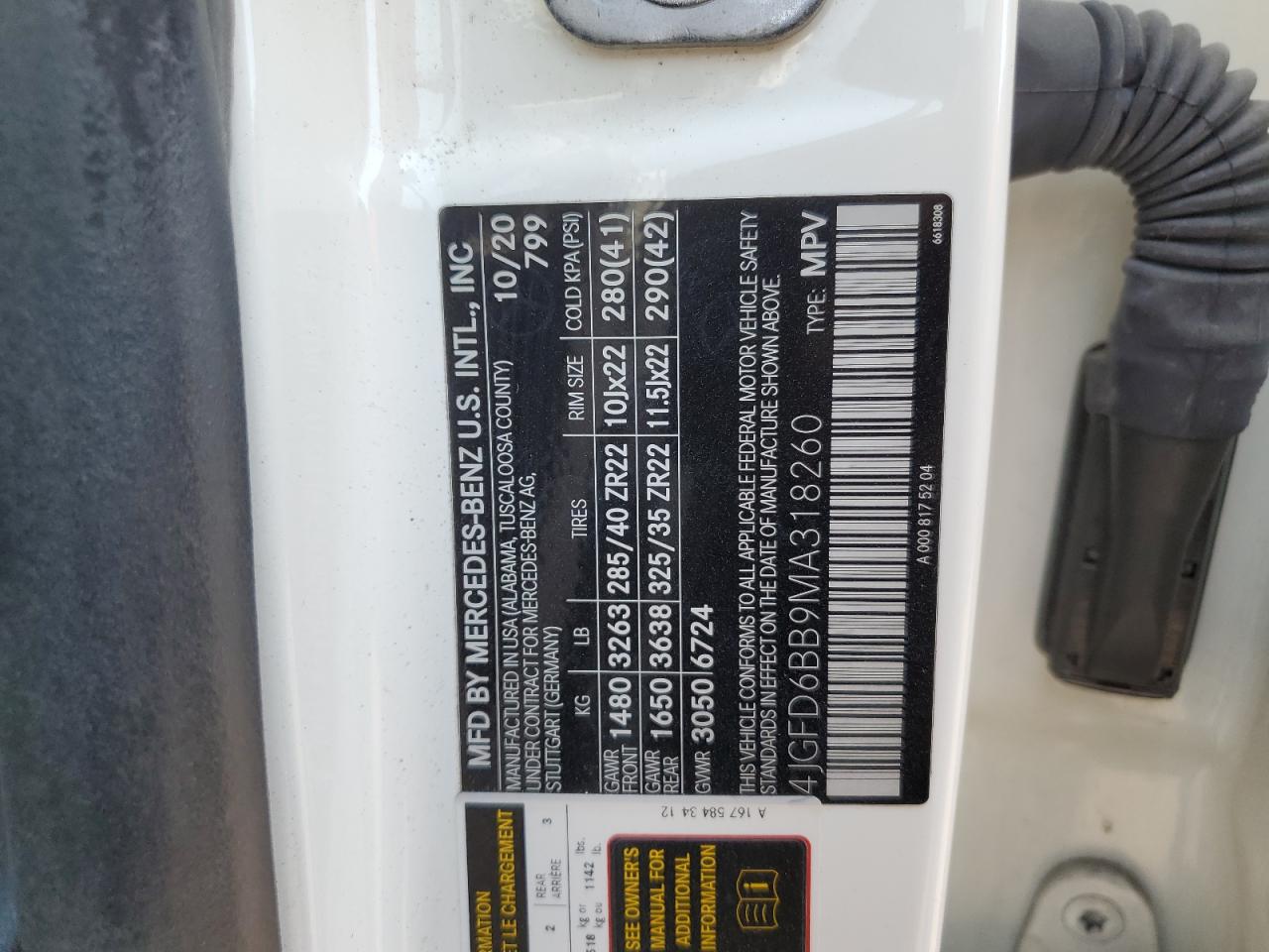 2021 Mercedes-Benz Gle Coupe Amg 53 4Matic VIN: 4JGFD6BB9MA318260 Lot: 70348045