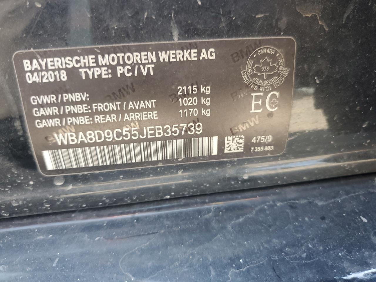 2018 BMW 330 Xi VIN: WBA8D9C55JEB35739 Lot: 81203925