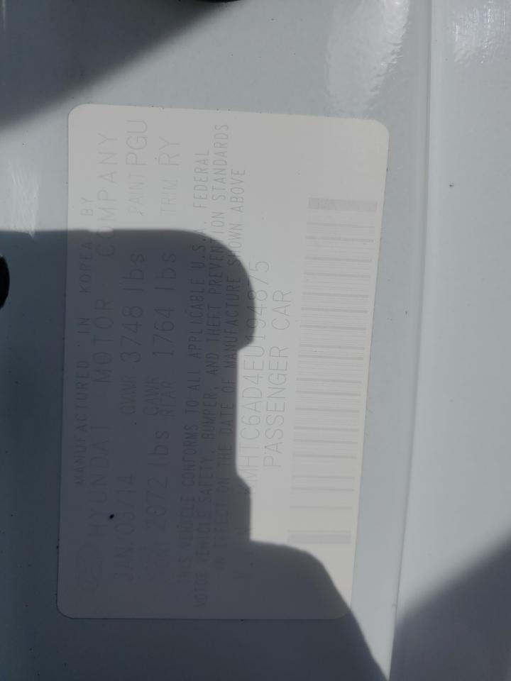 2014 Hyundai Veloster VIN: KMHTC6AD4EU194875 Lot: 84427235