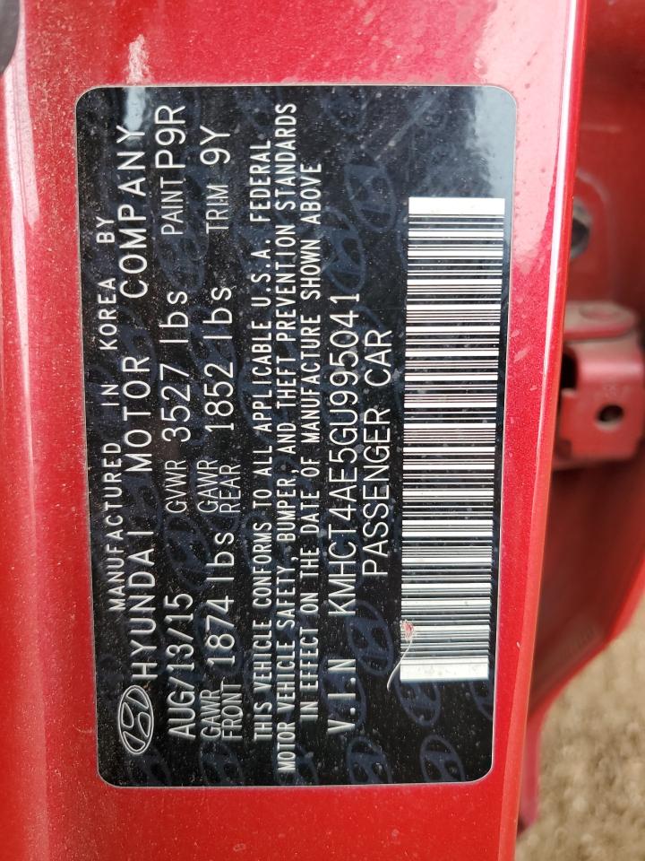 2016 Hyundai Accent Se VIN: KMHCT4AE5GU995041 Lot: 82164825