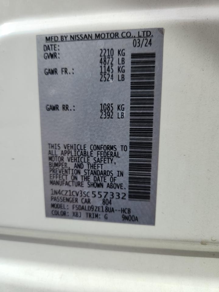 2025 Nissan Leaf Sv Plus VIN: 1N4CZ1CV3SC557332 Lot: 71821715