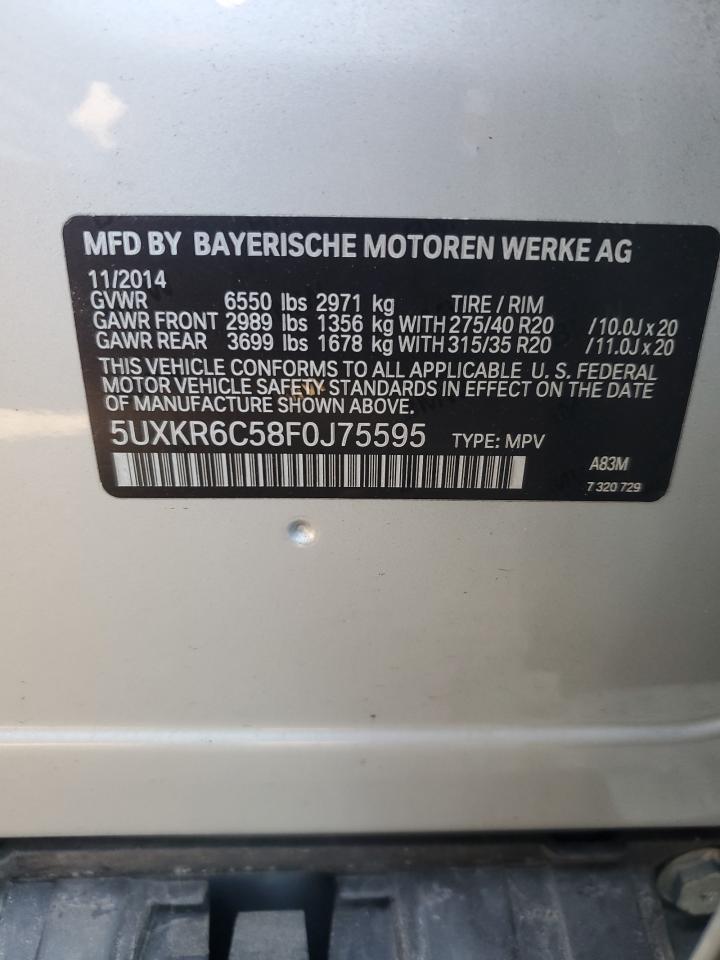 2015 BMW X5 xDrive50I VIN: 5UXKR6C58F0J75595 Lot: 81588835