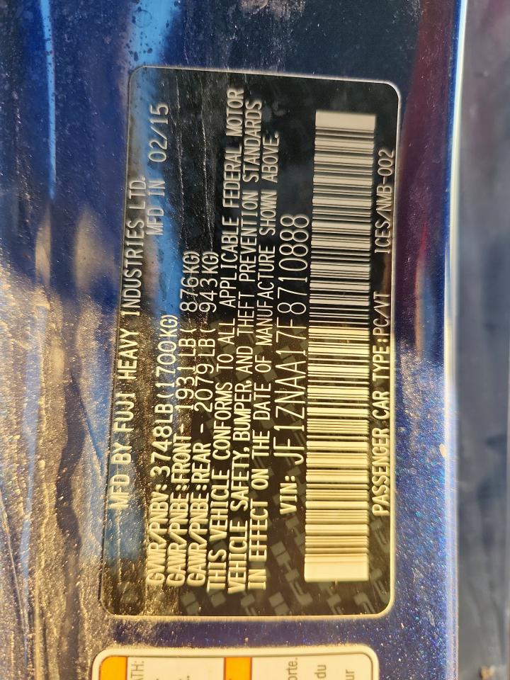 2015 Toyota Scion Fr-S VIN: JF1ZNAA17F8710888 Lot: 84252505