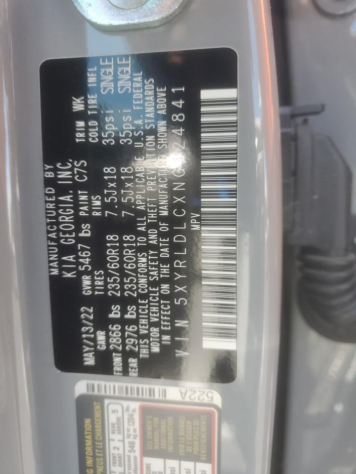 2022 Kia Sorento S VIN: 5XYRLDLCXNG124841 Lot: 71231775