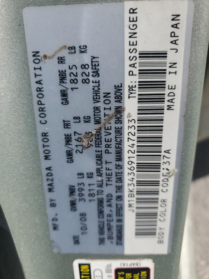 2009 Mazda 3 S VIN: JM1BK343691247233 Lot: 71750225