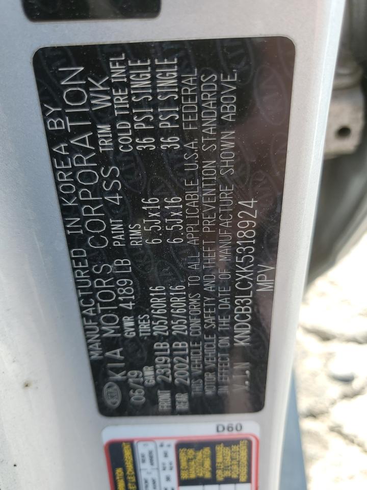 2019 Kia Niro Fe VIN: KNDCB3LCXK5318924 Lot: 80146315