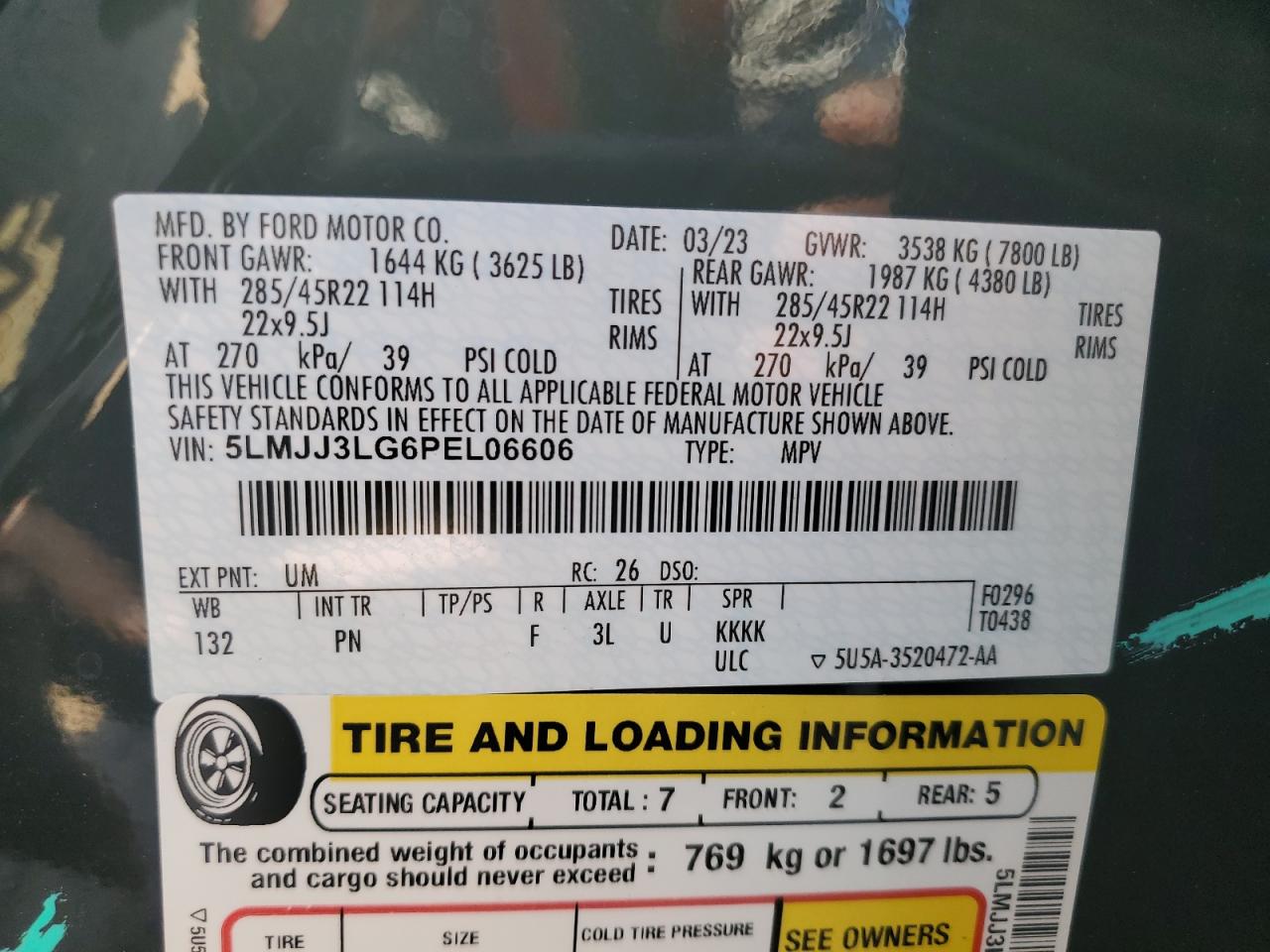 2023 Lincoln Navigator L Reserve VIN: 5LMJJ3LG6PEL06606 Lot: 80653395