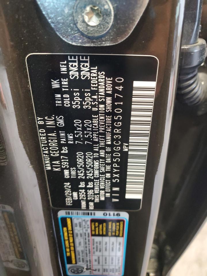 2024 Kia Telluride Sx VIN: 5XYP5DGC3RG501740 Lot: 71497475