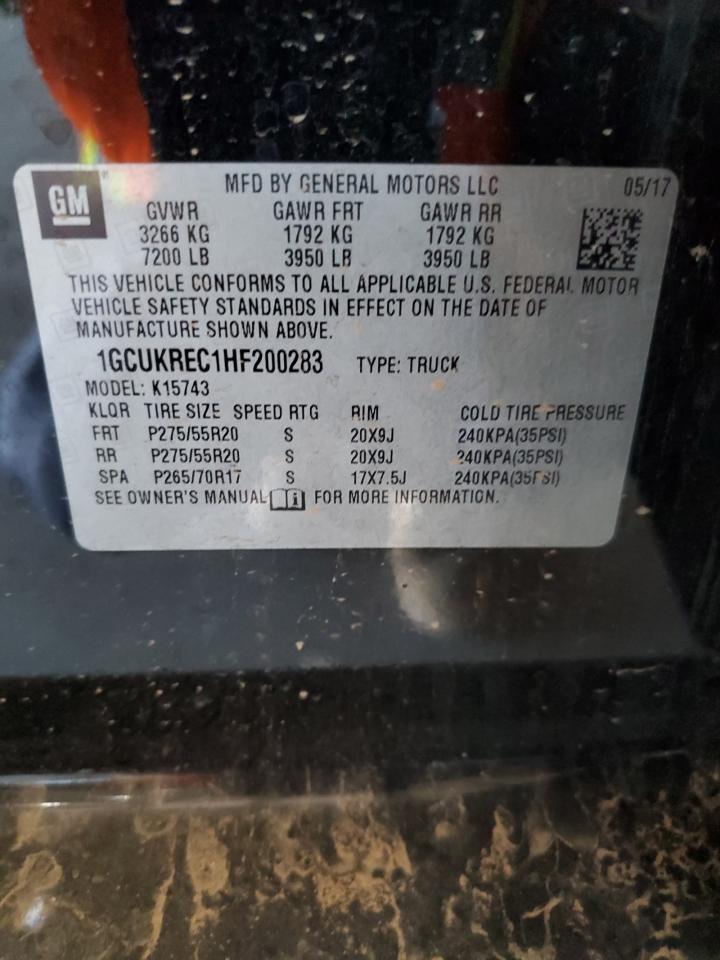 2017 Chevrolet Silverado K1500 Lt VIN: 1GCUKREC1HF200283 Lot: 68023075