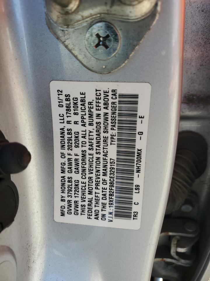 2012 Honda Civic Exl VIN: 19XFB2F98CE329157 Lot: 81165345