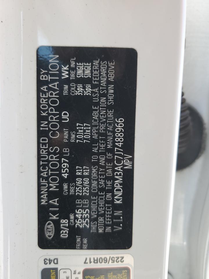 2018 Kia Sportage Lx VIN: KNDPM3AC7J7488966 Lot: 71971085