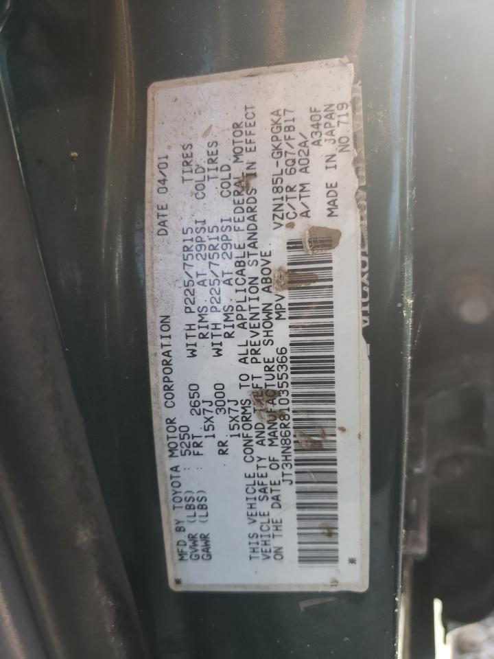 2001 Toyota 4Runner Sr5 VIN: JT3HN86R810355366 Lot: 80818765