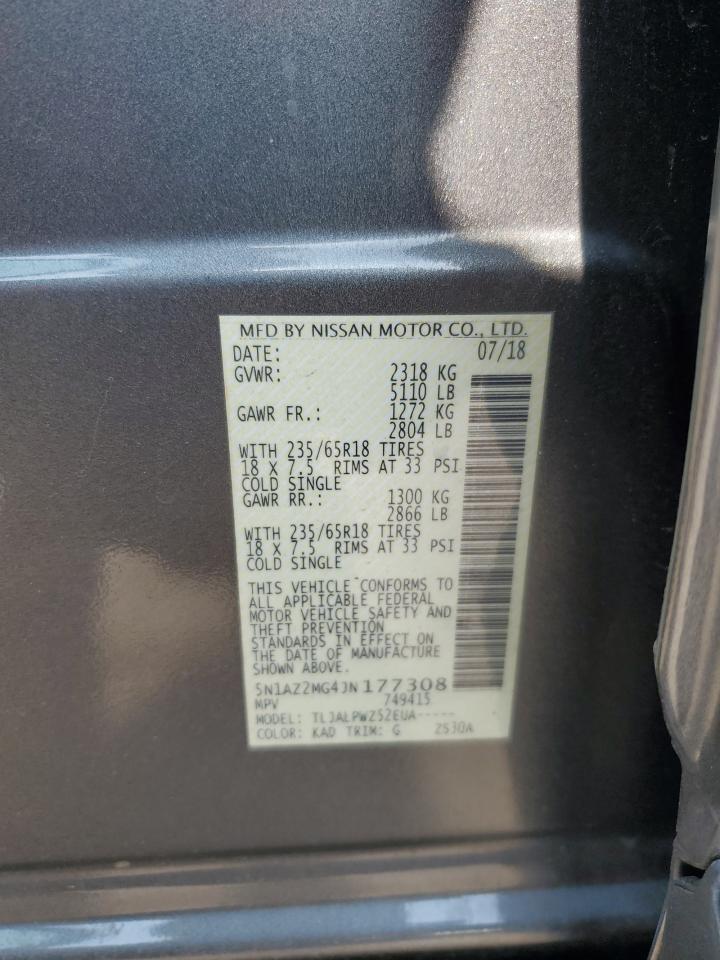 2018 Nissan Murano S VIN: 5N1AZ2MG4JN177308 Lot: 69873845