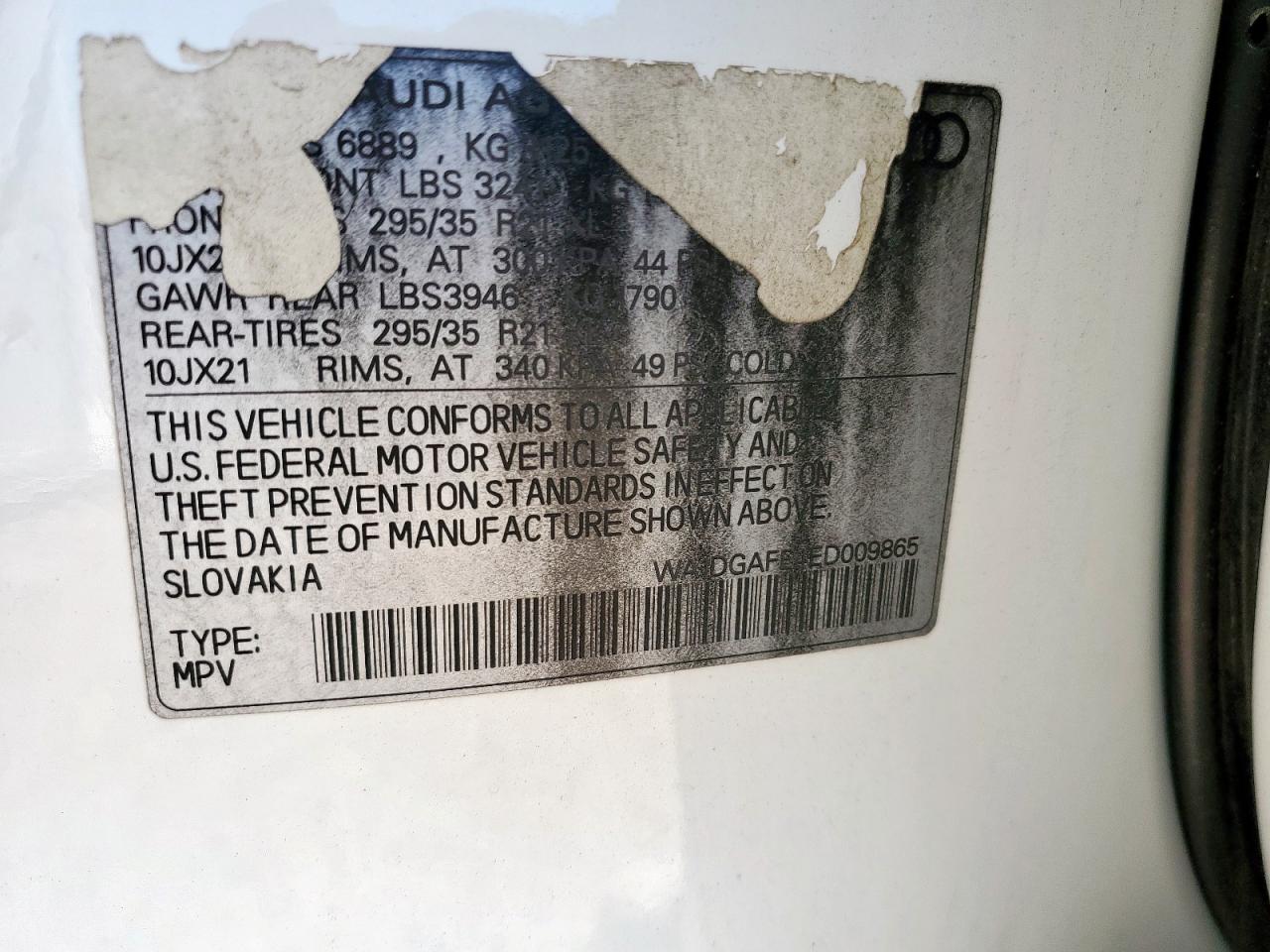 2014 Audi Q7 Prestige VIN: WA1DGAFE4ED009865 Lot: 81879955