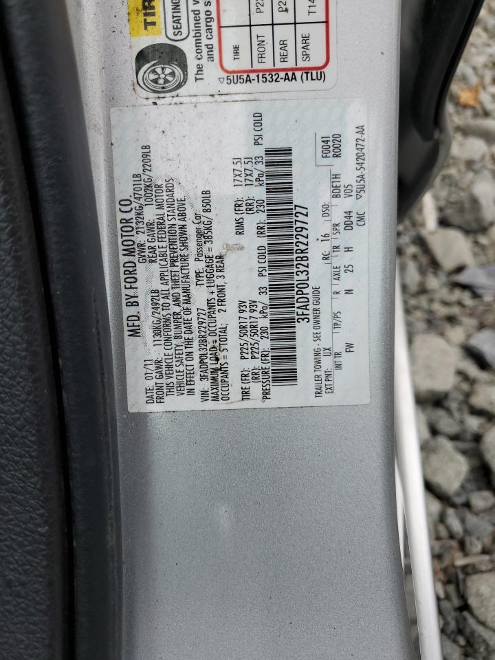 2011 Ford Fusion Hybrid VIN: 3FADP0L32BR229727 Lot: 80674045