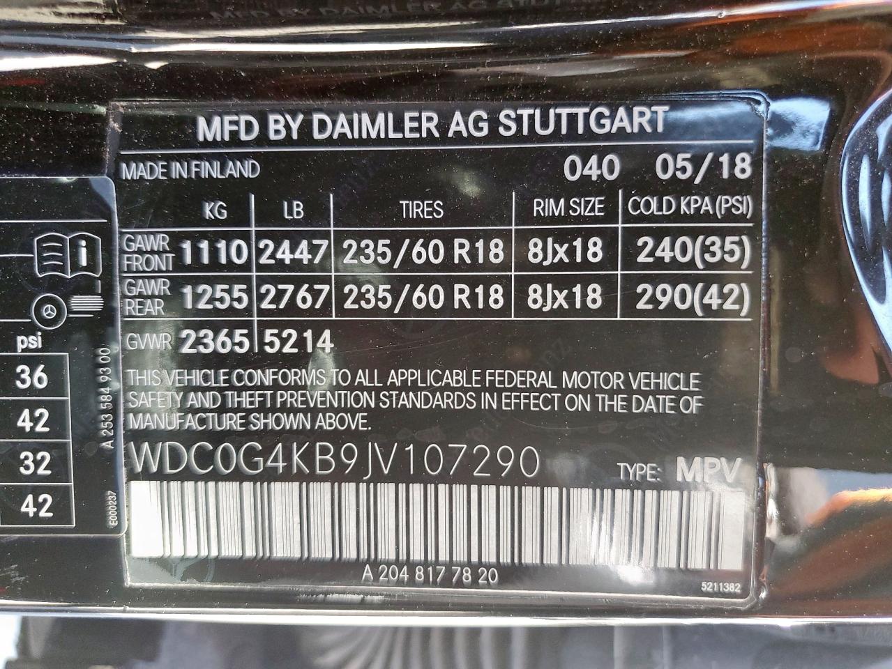 2018 Mercedes-Benz Glc 300 4Matic VIN: WDC0G4KB9JV107290 Lot: 84741175