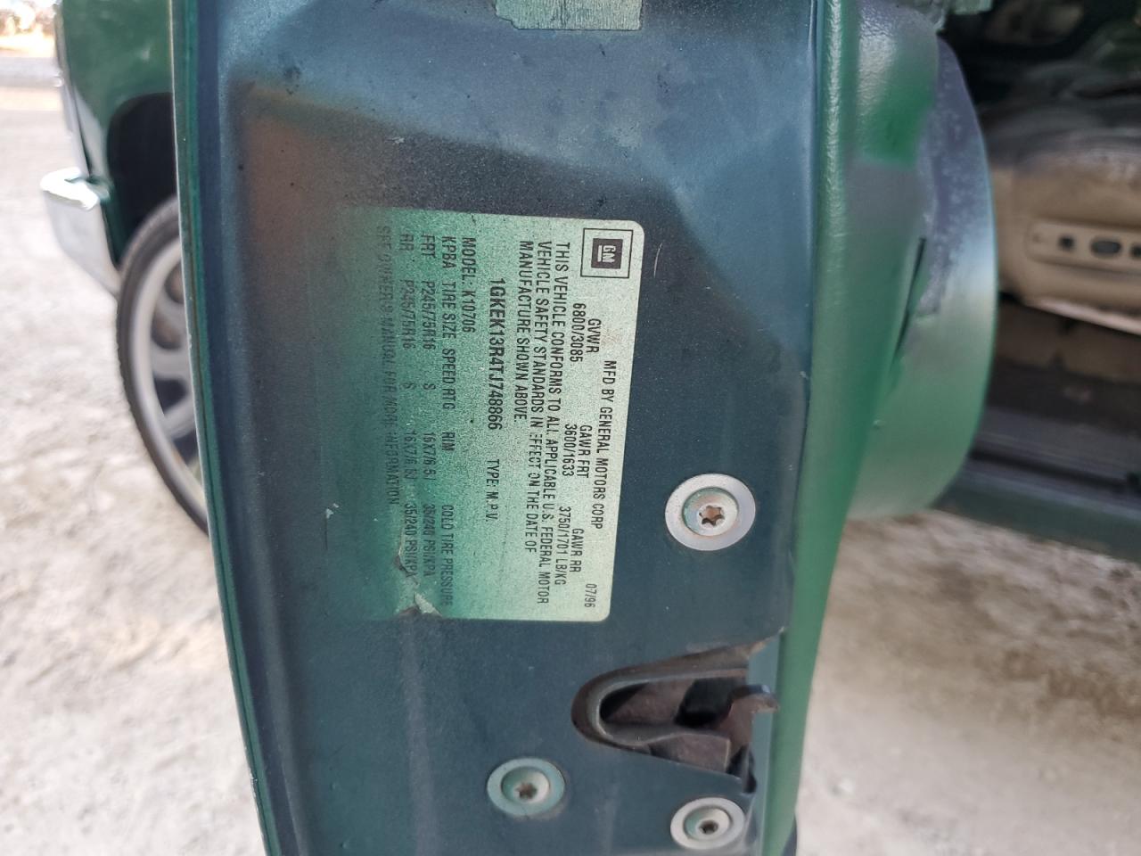 1996 GMC Yukon VIN: 1GKEK13R4TJ748866 Lot: 80756305