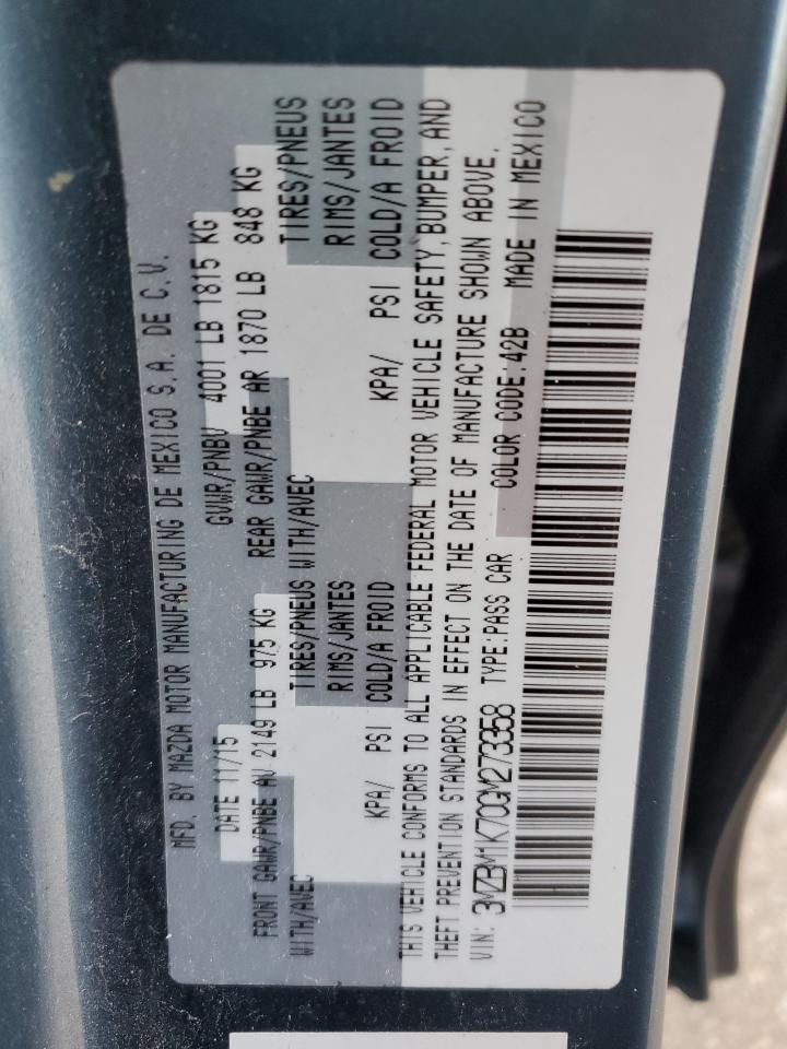 2016 Mazda 3 Sport VIN: 3MZBM1K70GM273358 Lot: 81111265