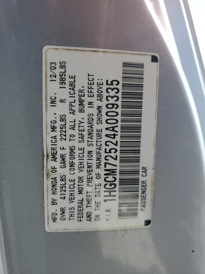 2004 Honda Accord Ex VIN: 1HGCM72524A009335 Lot: 80440095