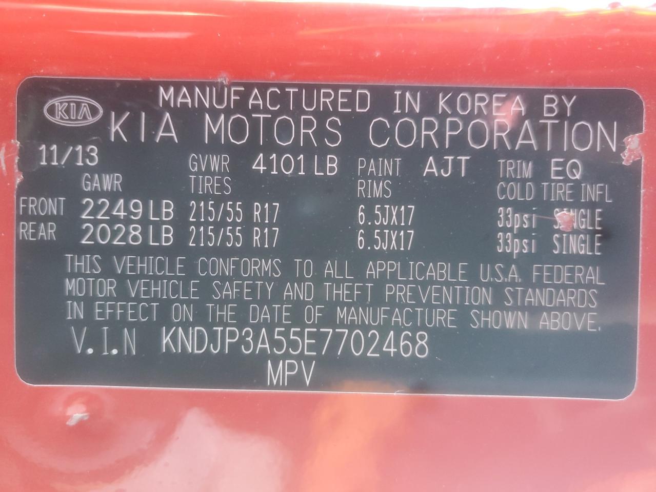 2014 Kia Soul + VIN: KNDJP3A55E7702468 Lot: 81668225