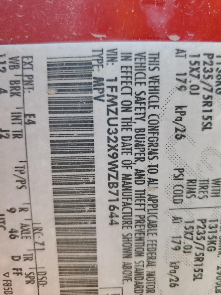 1998 Ford Explorer VIN: 1FMZU32X9WZB71644 Lot: 67493085