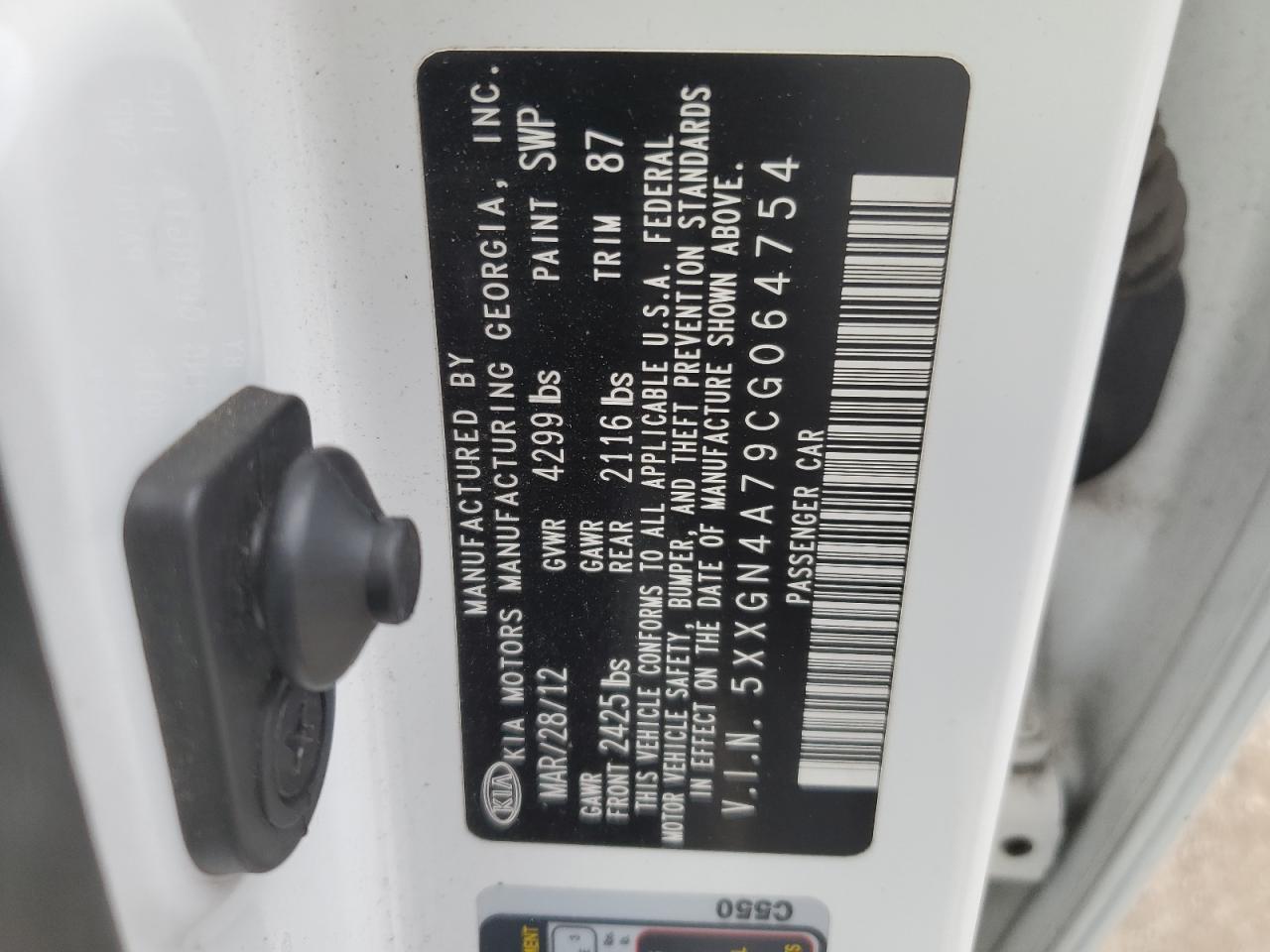 2012 Kia Optima Ex VIN: 5XXGN4A79CG064754 Lot: 71408875