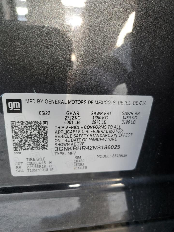 2022 Chevrolet Blazer 2Lt VIN: 3GNKBHR42NS186025 Lot: 80629295