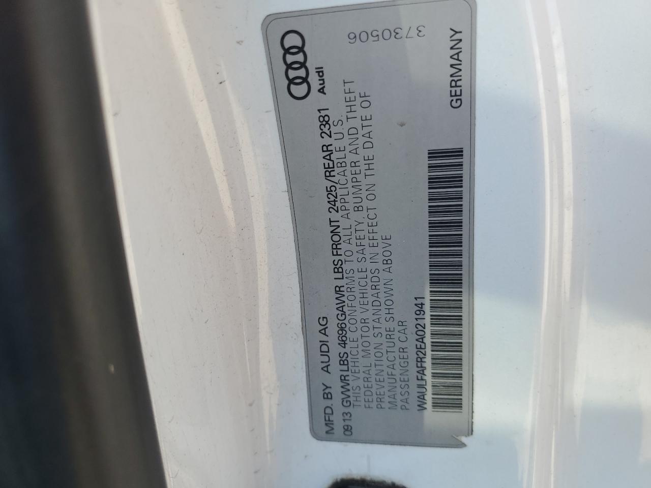 2014 Audi A5 Premium Plus VIN: WAULFAFR2EA021941 Lot: 70678545