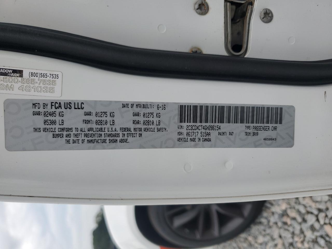 2016 Dodge Charger R/T VIN: 2C3CDXCT4GH286154 Lot: 81843085