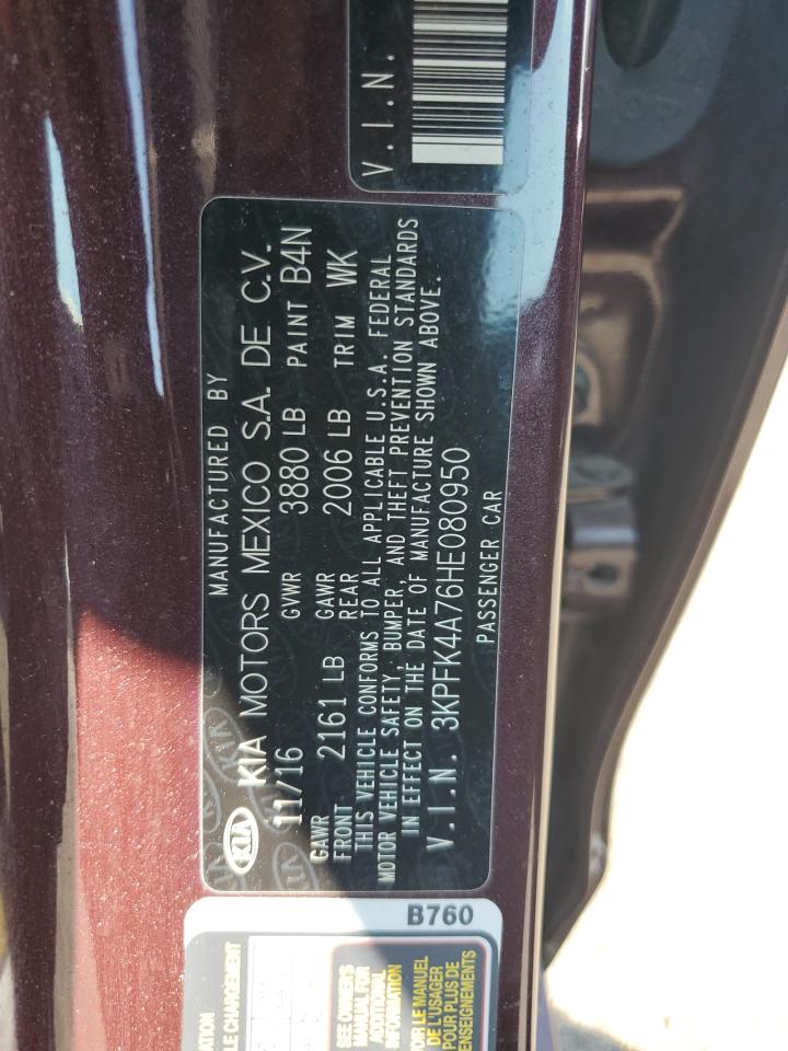 2017 Kia Forte Lx VIN: 3KPFK4A76HE080950 Lot: 80623375