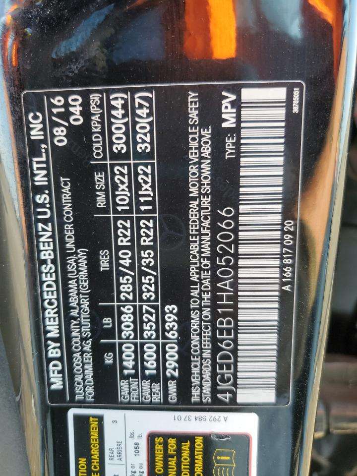 2017 Mercedes-Benz Gle Coupe 43 Amg VIN: 4JGED6EB1HA052066 Lot: 71486075