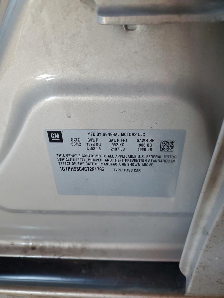 2012 Chevrolet Cruze Ltz VIN: 1G1PH5SC4C7291795 Lot: 81739615