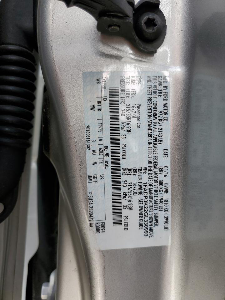 2016 Ford Focus Se VIN: 1FADP3K22GL330993 Lot: 82043395