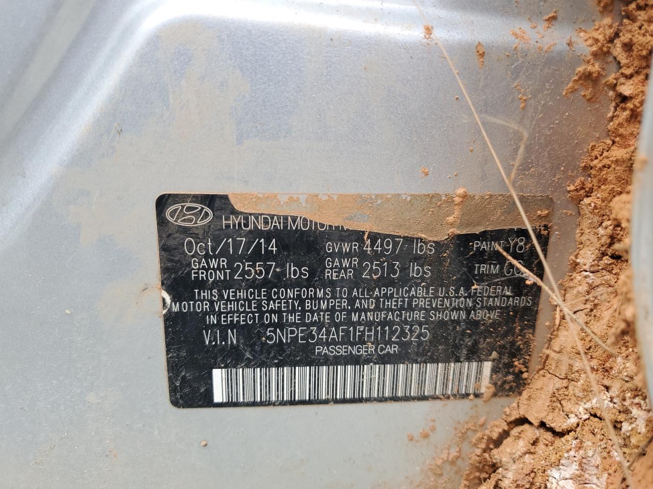 2015 Hyundai Sonata Sport VIN: 5NPE34AF1FH112325 Lot: 71496395